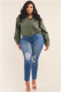 Plus Size So Chic - Light Blue Ripped Jean