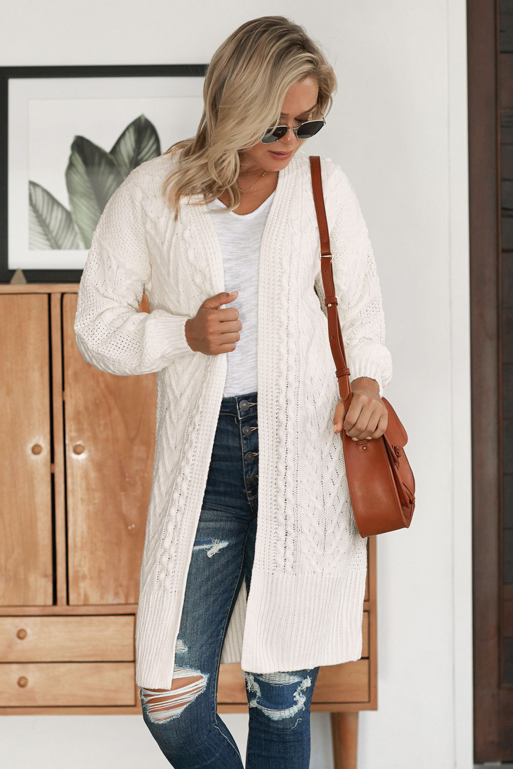 Plus Size So Chic - Long Front Open Cardigan Σε 2 Χρώματα