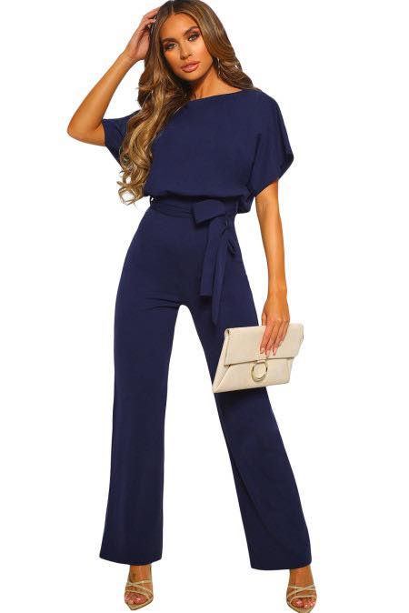 Plus Size So Chic - Date Night Jumpsuit In Deep Blue