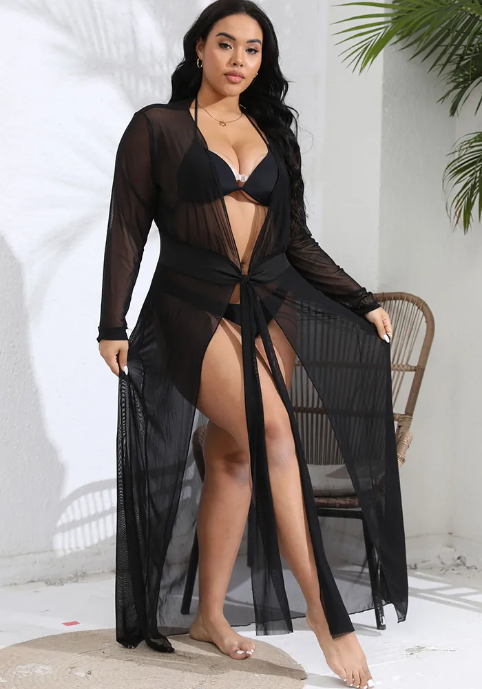 See Through Beach Cover Up Μεγάλο Μέγεθος – 1556